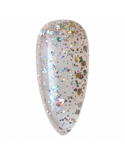 Vernis semi permanent végan - Pailleté 8 ml / N°226 - paillette dorée transparent