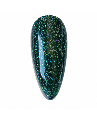 Vernis semi permanent végan - Pailleté 8 ml / N°229 - paillette vert sapin