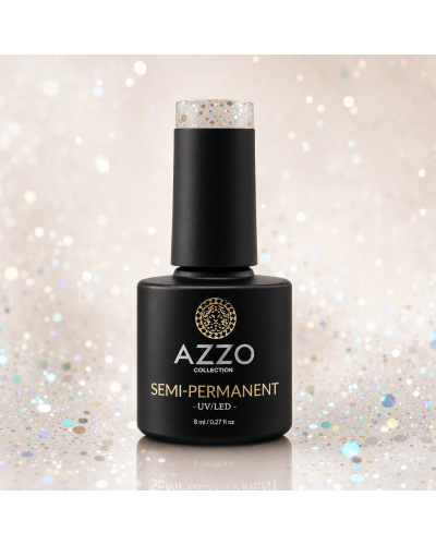 Vernis semi permanent végan - Pailleté 8 ml / N°226 - paillette dorée transparent