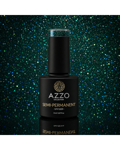 Vernis semi permanent végan - Pailleté 8 ml / N°229 - paillette vert sapin