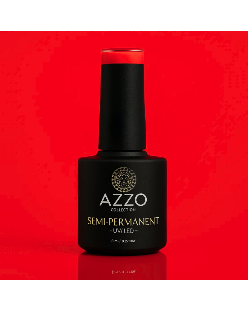 Vernis Orange Rouge Vif – Vegan, Sans TPO, Extra Brillance | Azzo