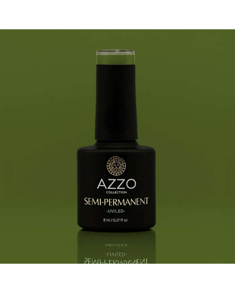Vernis Vert Olive Foncé – Vegan, Sans TPO, Extra Brillance | Azzo