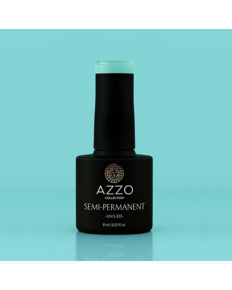 Vernis Bleu Turquoise Clair – Vegan, Sans TPO, Extra Brillance | Azzo
