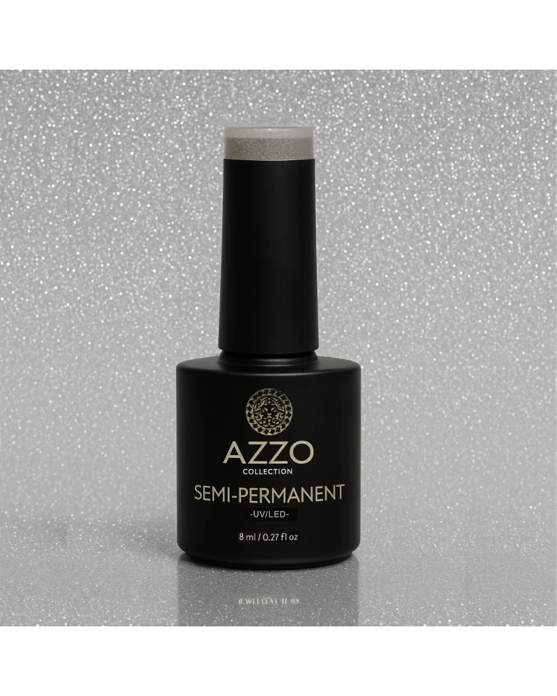 Vernis Gris Perle Pailleté – Vegan, Sans TPO, Brillance Scintillante | Azzo