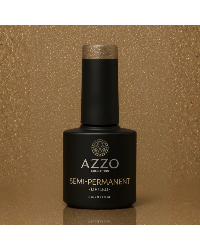 Vernis Doré Caramel Pailleté – Vegan, Sans TPO, Brillance 4 Semaines | Azzo