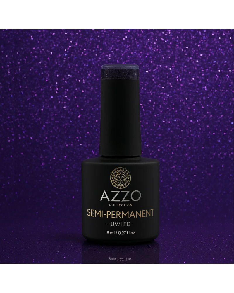 Vernis Violet Profond Pailleté – Vegan, Sans TPO, Extra Brillance | Azzo