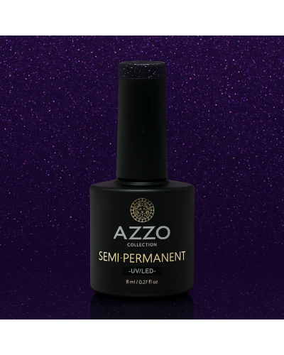 Vernis Violet Noir Pailleté – Vegan, Sans TPO, Extra Brillance | Azzo