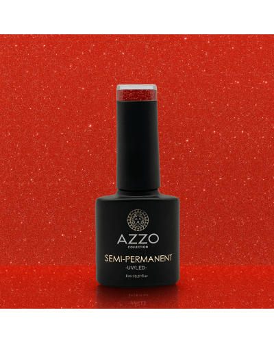 Vernis Rose Rouge Pailleté – Vegan, Sans TPO, Brillance Longue Tenue | Azzo