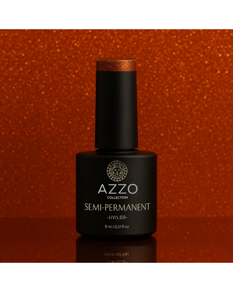 Vernis Marron Pailleté – Vegan, Sans TPO, Brillance Longue Tenue | Azzo