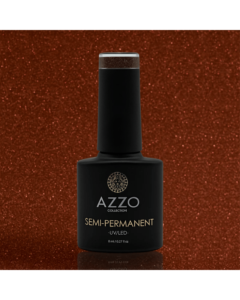 Vernis Marron Chocolat Pailleté – Vegan, Sans TPO, Brillance Longue Tenue | Azzo