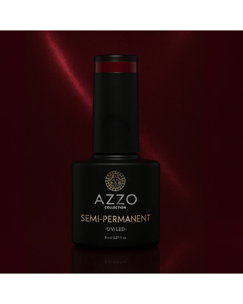 Vernis Cat’s Eyes Rouge Très Foncé – Effet Magnétique, Vegan, Longue Tenue | Azzo