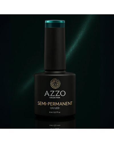 Vernis Cat’s Eyes Vert Très Foncé – Effet Magnétique, Vegan, Longue Tenue | Azzo