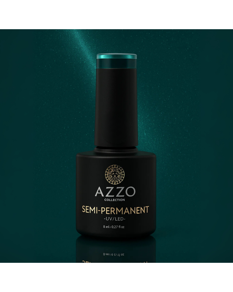 Vernis Cat’s Eyes Vert Très Foncé – Effet Magnétique, Vegan, Longue Tenue | Azzo