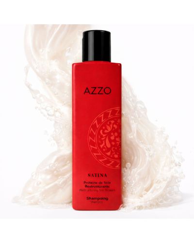 SATINA - Shampoing Restructurant à la Protéine de Soie - Cheveux Secs et Abimés - 250 ml