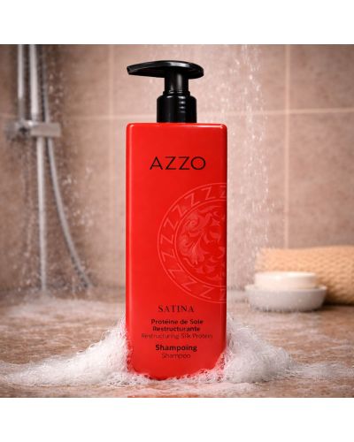 SATINA - Shampoing Restructurant à la Protéine de Soie - Cheveux Secs et Abimés - 500 ml