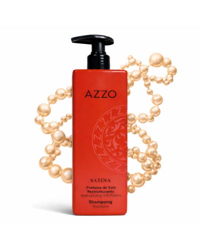 SATINA - Shampoing Restructurant à la Protéine de Soie - Cheveux Secs et Abimés - 500 ml