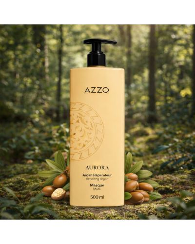 AURORA - Masque Réparateur à L'Huile d'Argan - Cheveux Secs et Bouclés - 500 ml