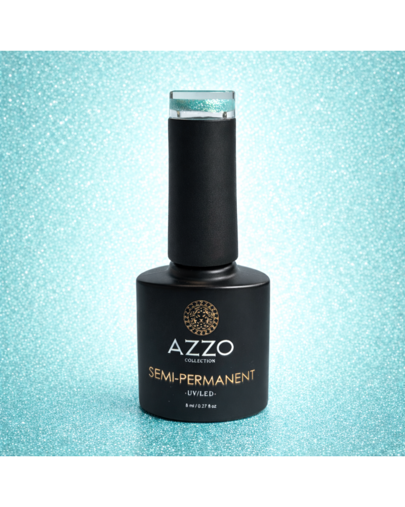 Vernis semi permanent végan - Pailleté 8 ml / N°240 - bleu pailleté