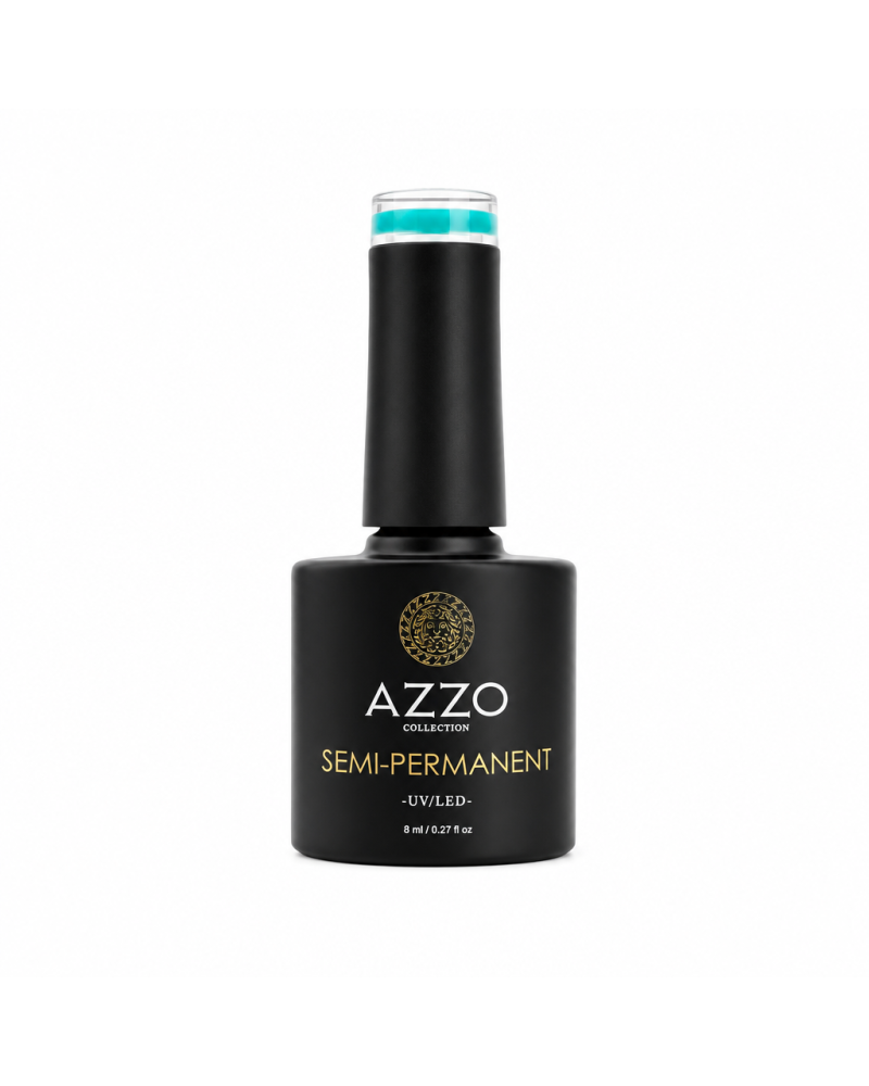Vernis semi permanent végan - Rubber base 8 ml / N°243 - Bleu Pétrole